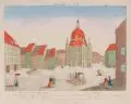 Gottlieb Friedrich Riedel, Vue a Dresden, Um 1780, Kupferstich, alt koloriert