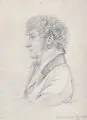 Johann Adam Klein, Bildnis des Nürnberger Portraitmalers Mathias Christoph Hartmann, 1816, Bleistiftzeichnung auf chamoisfarbenem Papier