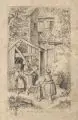 Oscar Pletsch, Die alte Loschwitzer Mühle, 1884, Lithographie auf beigefarbenem Papier