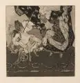 Franz von Bayros, Die Bonbonnière. Galante und artige Sammlung erotischer Phantasien von Choisy le Conin (Franz von Bayros), mit Paraphrasen in Poesie und Prosa von Amadee de la Houlette, 1907, Aquatinten auf Büttenkarton