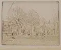 Rüdiger Berlit, Fabrik mit Schornsteinen / Dorfstraße am Fluß. Wohl 1920er Jahre, Radierungen auf "Van Gelder Zonen"-Bütten