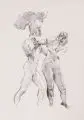 Lovis Corinth, Frau und Krieger, 1914, Lithographie auf leichtem Karton