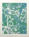 Jean Kirsten, Tageshimmelserie, 1999, Farbserigraphie in Grün, Blau und Rot auf Karton