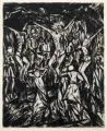 Otto Lange, Kreuzigung II, 1918, Kaltnadelradierung auf kräftigem Papier