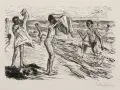 Max Liebermann, Badende Jungen beim Hemdanziehen, Holzstich auf China