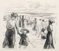 Max Liebermann, Am Strand, 1922, Holzstich, an den o