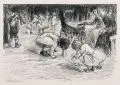Max Liebermann, Spielplatz, 1922, Holzschnitt, an den o