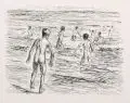 Max Liebermann, Jungen beim Baden, 1922, Holzschnitt auf Bütten, an den o