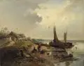 Alfred Hippolyte Marinier, Fischer am Ufer, Wohl 1856, Öl auf Leinwand