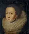 Michiel Jansz. van Mierevelt, (ausschnitthafte Kopie nach), Portrait der Amalia von Solms nach ihrer Hochzeit. Wohl 18. Jh, Öl auf Leinwand