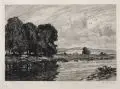 Otto Ubbelohde, An der Weser, 1920, Radierung mit Tonplatte auf Bütten