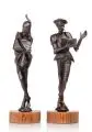 Jacques-Louis Gautier, (zugeschr. oder Nachfolge), Mephisto und Don Quichotte. Spätes 19./ 20. Jh, Bronze, dunkelbraun patiniert
