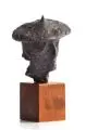 Helmut Heinze, Portrait Bernhard Kretzschmar, Wohl 1977, Bronze, grünschwarz patiniert