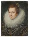 Frans Pourbus der Jüngere, (Nachfolger), Bildnis der Isabella Clara Eugenia (1566-1633) von Spanien (?). Um 1600 - 1650, Öl auf Eichenholz