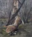 Hanns Oehme, Jagdstück mit Hase und Flinte