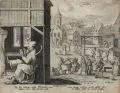 Jan II Collaert, Neun Monatsdarstellungen. 1586- 1618, Kupferstiche auf Bütten nach Zeichnungen von Josse de Momper, erschienen im Verlag von Philipp Galle