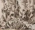 Oliviero Gatti, La conclusion des divinités, Kupferstich auf Bütten nach einer Vorlage von Ludovico Carracci