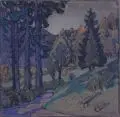 Richard Albitz, Berglandschaft. 1. Viertel 20. Jh, Farbige Pastellkreide