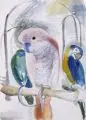 Papageien by Gussy Hippold-Ahnert, 1933, Aquarell auf Bütten, sold Mar 2015