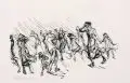 Max Liebermann, Regenwetter, Um 1925, Holzstich auf feinem China