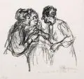 Max Liebermann, Drei alte Weiber, Holzschnitt auf China