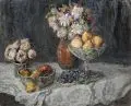 Walter Friederici, Stilleben mit Obstschalen und und Blumen. Ohne Jahr
