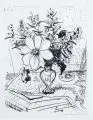 Erhard Hippold, Kleiner Herbststrauß, Clematis u. Astern, Lithographien