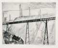 Gussy Hippold-Ahnert, Industrielandschaft Zwickau, 1933, Radierung in Grauschwarz mit Tonplatte auf Bütten