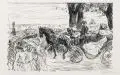 Max Liebermann, Corso auf dem Monte Pincio, 1911, Holzschnitt auf dünnem Bütten
