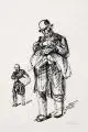 Max Liebermann, Zwei Männer. Wohl um 1909 - 1913, Holzstich auf dünnem Bütten