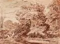 Charles-François Daubigny, Charles Francois Daubigny (zugeschr.), Bewegte Landschaft. 19. Jh