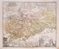 Friedrich Zollmann, Ducatus Saxoniae Superioris, 1732, Kupferstich, grenz- und flächenkoloriert, auf Bütten