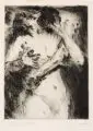 Lovis Corinth, Der Kuß, 1922, Kaltnadelradierung auf Kupferdruckpapier
