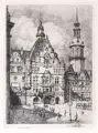 Karl Ernst Hänsel, Georgentor und Hausmannsturm des Dresdner Schlosses. 1. H. 20. Jh, Radierung