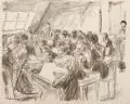 Max Liebermann, Kriegsvolksküche, 1914, Lithographie