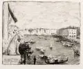 Paul Paeschke, Canal Grande vom Ca d'Oro, Radierung auf chamoisfarbenem Japan