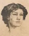 Hans Unger, Frauenporträt, en face mit gescheiteltem Haar, Um 1917, Lithographie auf braunem Bütten