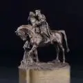 Wassily Jakowlewitsch Grachev, Der Abschied des Kosaken, Vor 1900, Bronze, äußerst qualitätvoll und präzise gegossen, die braune Patinierung von feinem Glanz, partiell detailreich ziseliert