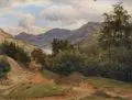 Carl Wilhelm Müller, In Sebusein in Böhmen, 1862, Öl auf dünnem Karton, auf Malpappe aufgezogen