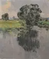 Otto Altenkirch, Weidenbüsche an der kleinen Elster, 1928, Öl auf Leinwand