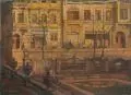 Max A. P. Frey, Blick aus dem Atelier der Kunstgewerbeschule Dresden, 1914, Öl auf Leinwand