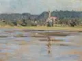Wilhelm Eller, Die Kirche von Hosterwitz, 1922, Öl auf Malpappe