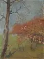 Oskar Zwintscher, Proschwitzer Höhe bei Meißen, Um 1893, Öl auf Malpappe