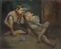 Franz Tandberg-Hansen, Zwei rauchende Knaben. Anfang 20. Jh, Öl auf Leinwand
