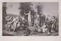 Raffaello Sanzio Morghen, Apoll und die Musen auf dem Parnaß. Wohl um 1790, Kupferstich nach einem Gemälde von Anton Raffael Mengs