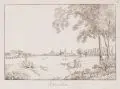 Christian Gottlob Hammer, Dresden [gegen Abend], Umrißradierung auf "Ingres"- Papier