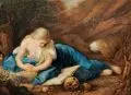Charlotte Amalia Schwerdgeburth, Die büßende Magdalena, Um 1820, Aquarell, partiell eiweißgehöht, auf kräftigem, kaschierten Papier nach dem Gemälde von Pompeo Batoni (Gemäldegalerie Alte Meister Dresden, Inv. 1754, fol. 21V,