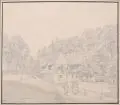 Ludwig Schütze, (zugeschr.), Gehöft in Loschwitz bei Dresden, 1826, Bleistiftzeichnung