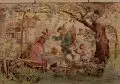 August Leopold Venus, Des Jägers Heimkehr, Federzeichnung in Braun über Blei, aquarelliert