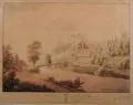 Schloß Scharfenstein by Johann Friedrich Wizani, Um 1800, Umrißradierung, koloriert, sold Jun 2014